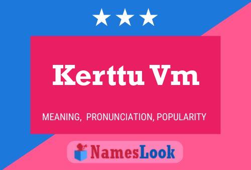 Kerttu Vm Name Poster