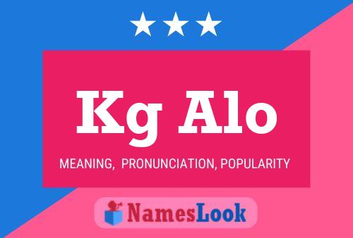 Kg Alo Name Poster