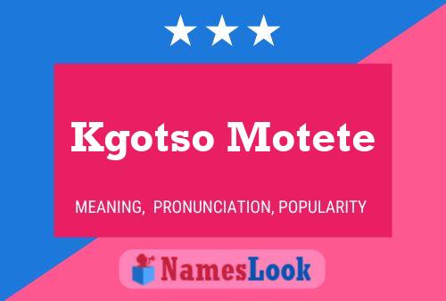 Kgotso Motete Name Poster