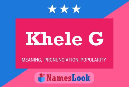 Khele G Name Poster