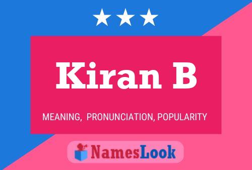 Kiran B Name Poster