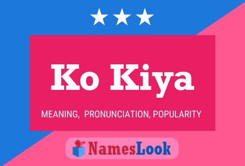 Ko Kiya Name Poster