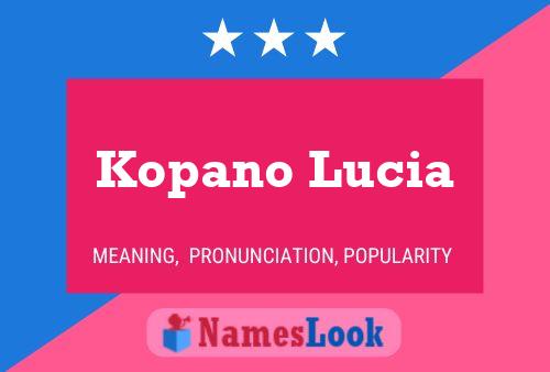 Kopano Lucia Name Poster