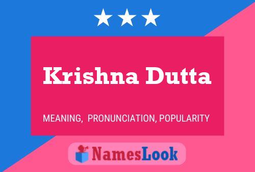 Krishna Dutta Name Poster