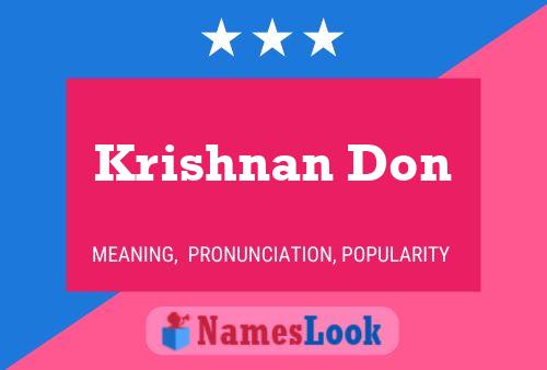 Krishnan Don Name Poster