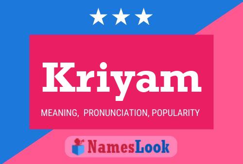 Kriyam Name Poster