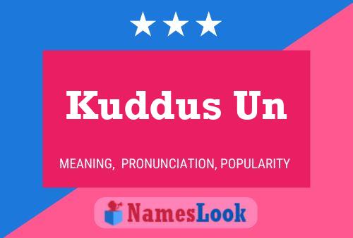 Kuddus Un Name Poster