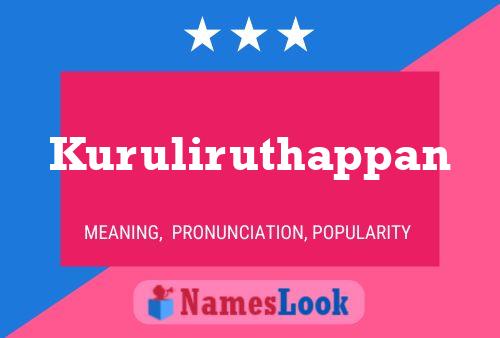 Kuruliruthappan Name Poster