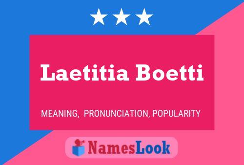 Laetitia Boetti Name Poster