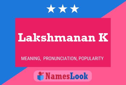 Lakshmanan K Name Poster