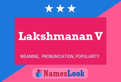 Lakshmanan V Name Poster