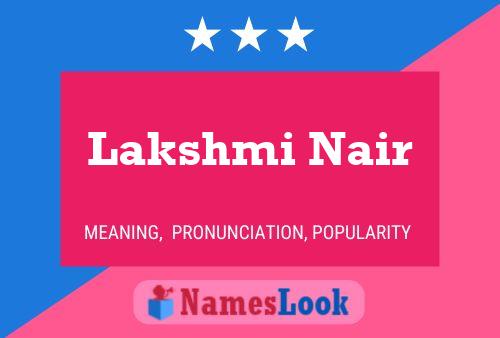 Lakshmi Nair Name Poster