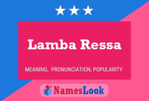 Lamba Ressa Name Poster