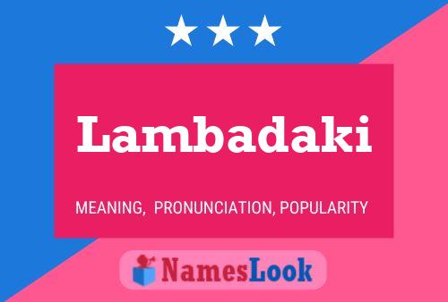 Lambadaki Name Poster