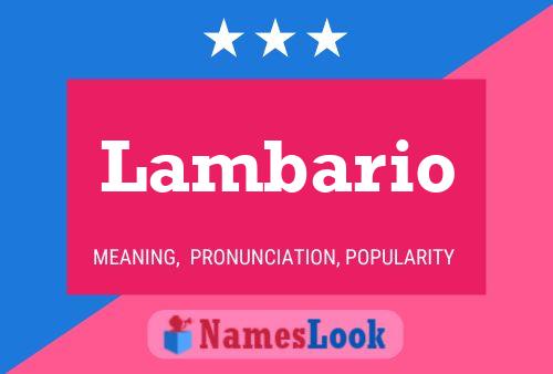 Lambario Name Poster