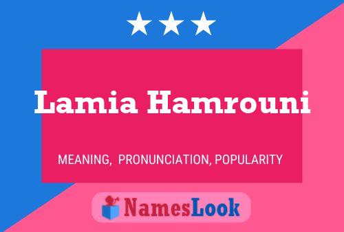 Lamia Hamrouni Name Poster