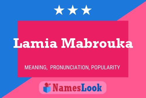 Lamia Mabrouka Name Poster