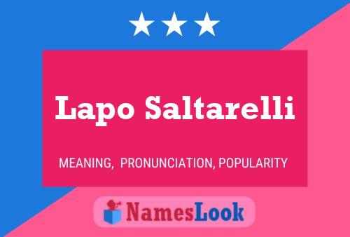 Lapo Saltarelli Name Poster