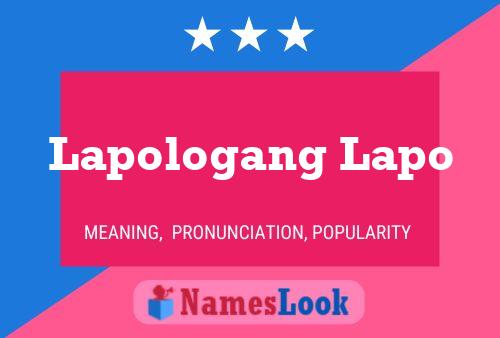 Lapologang Lapo Name Poster