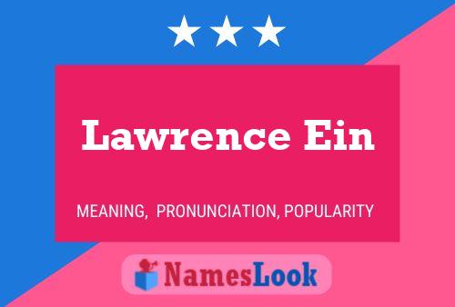 Lawrence Ein Name Poster