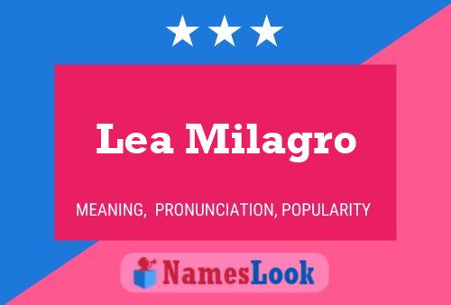 Lea Milagro Name Poster