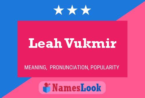 Leah Vukmir Name Poster