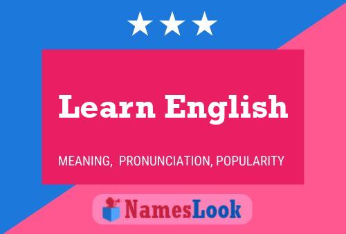 Learn English Name Poster