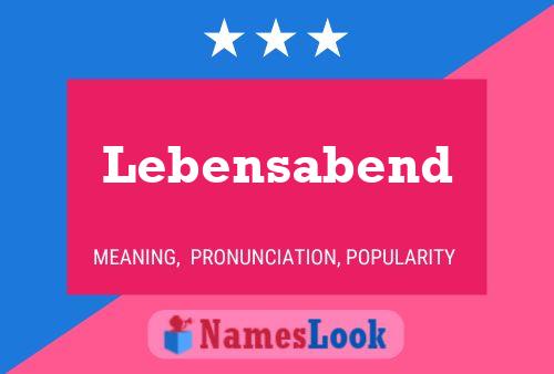 Lebensabend Name Poster