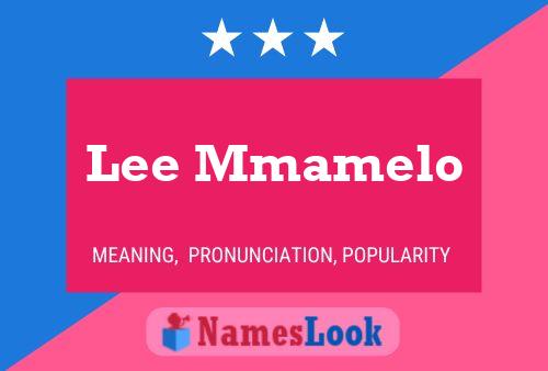 Lee Mmamelo Name Poster