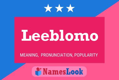 Leeblomo Name Poster