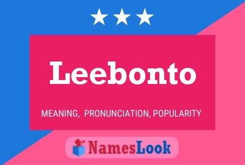 Leebonto Name Poster