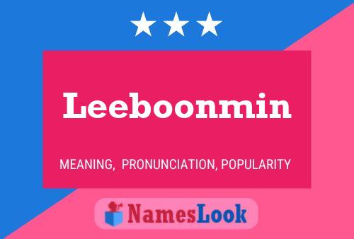 Leeboonmin Name Poster