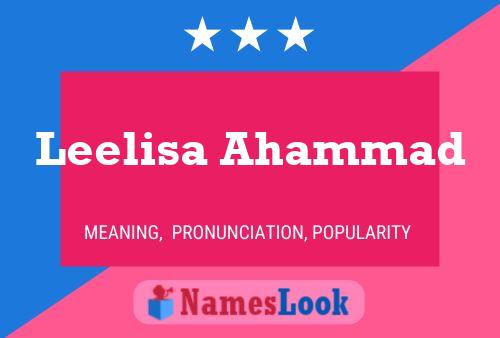 Leelisa Ahammad Name Poster