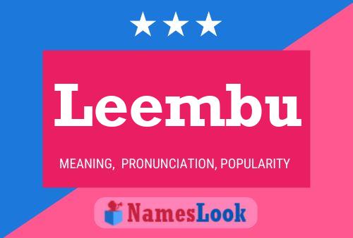 Leembu Name Poster