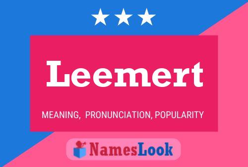 Leemert Name Poster