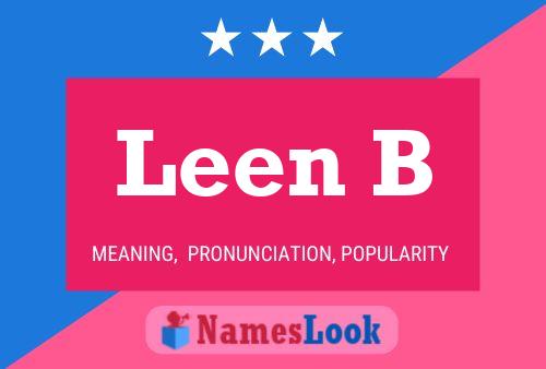 Leen B Name Poster