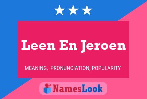 Leen En Jeroen Name Poster