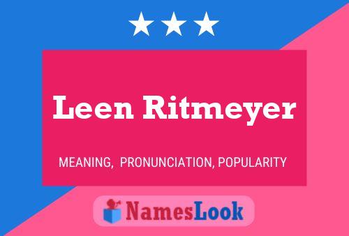 Leen Ritmeyer Name Poster