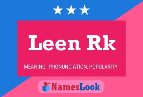 Leen Rk Name Poster