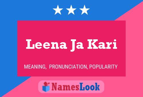 Leena Ja Kari Name Poster