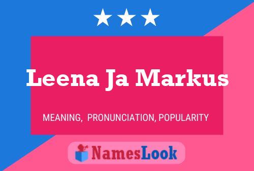 Leena Ja Markus Name Poster