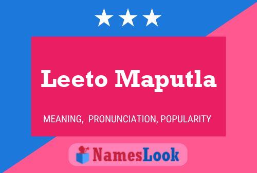 Leeto Maputla Name Poster