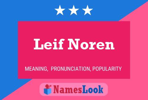 Leif Noren Name Poster