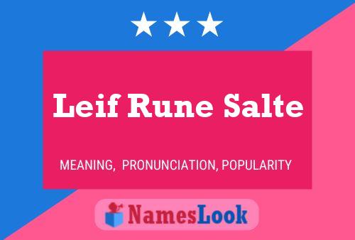 Leif Rune Salte Name Poster