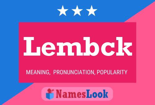 Lembck Name Poster