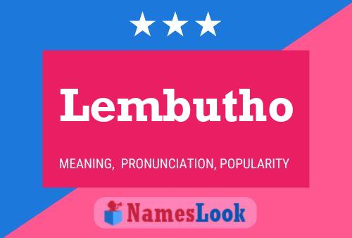 Lembutho Name Poster