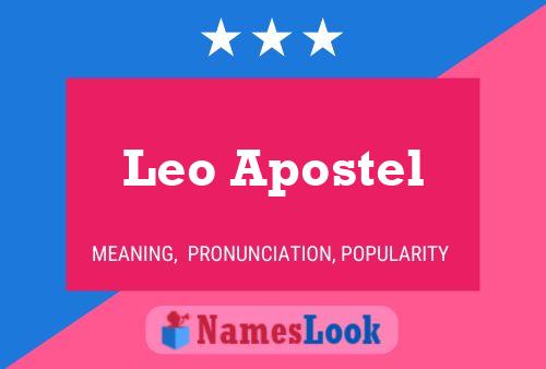 Leo Apostel Name Poster