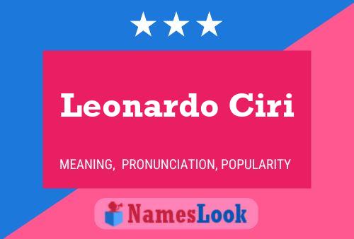 Leonardo Ciri Name Poster