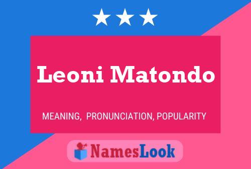 Leoni Matondo Name Poster