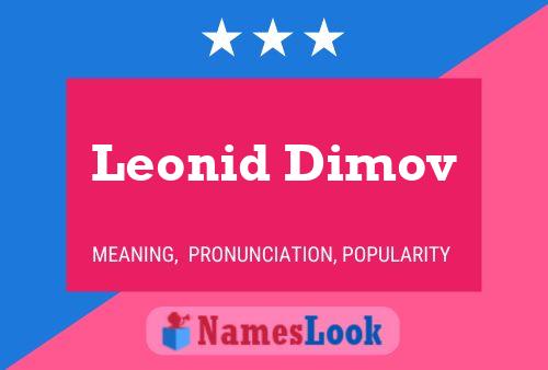 Leonid Dimov Name Poster